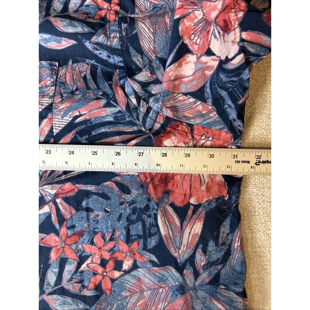 Oak Hill Mens 3XL Blue Hawaiian Camp Shirt Tropical Island Print Cotton Coastal - Picture 3 of 8